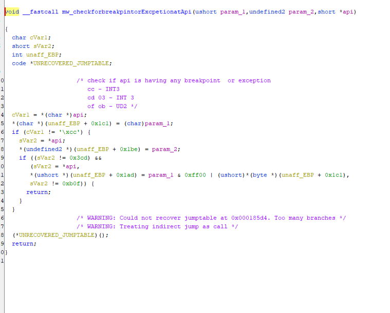 /guloader-deobfuscation-using-ghidra/call_api_check_exception.PNG